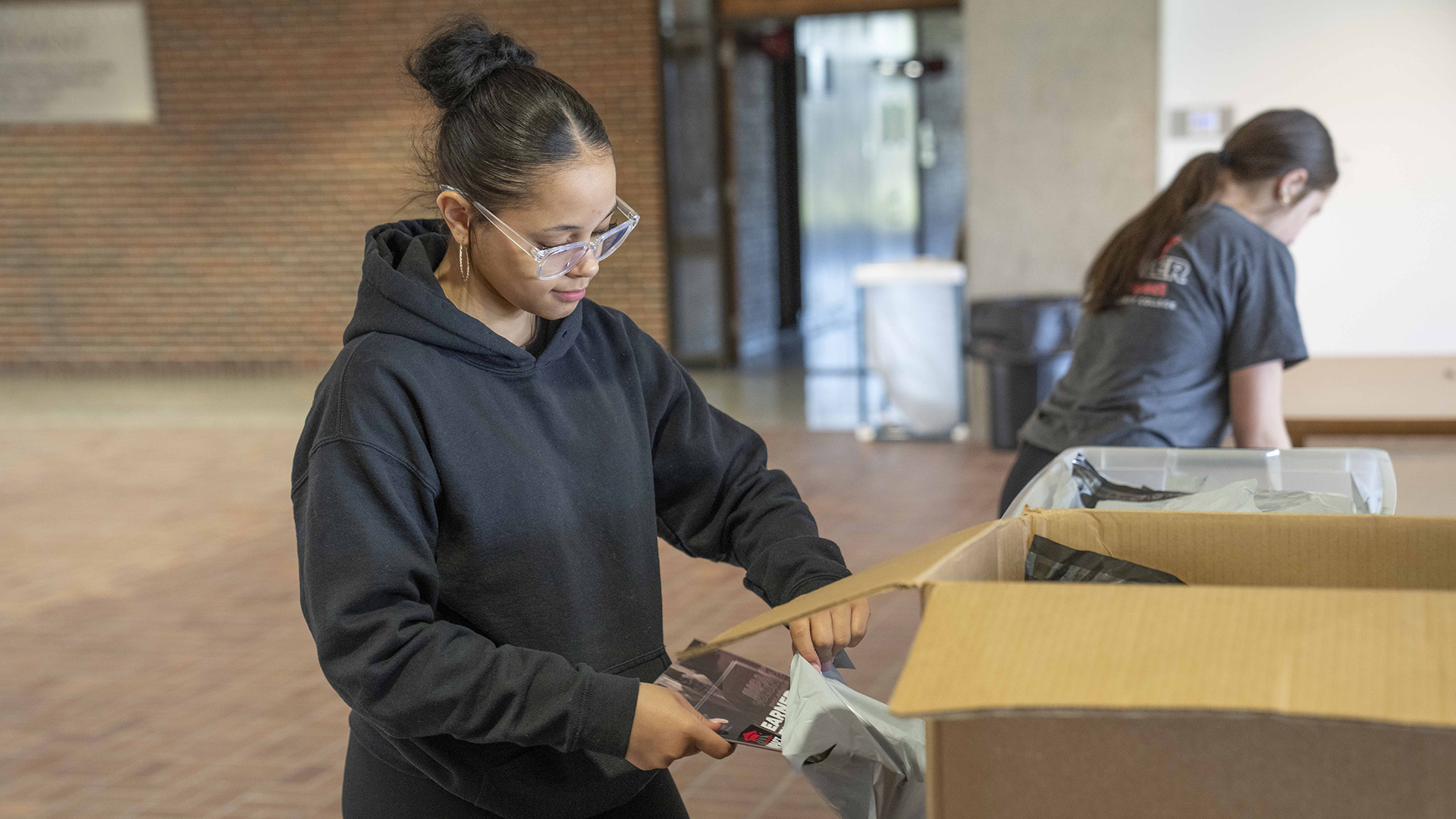 2025 Impact Students working on an Impact Mailing