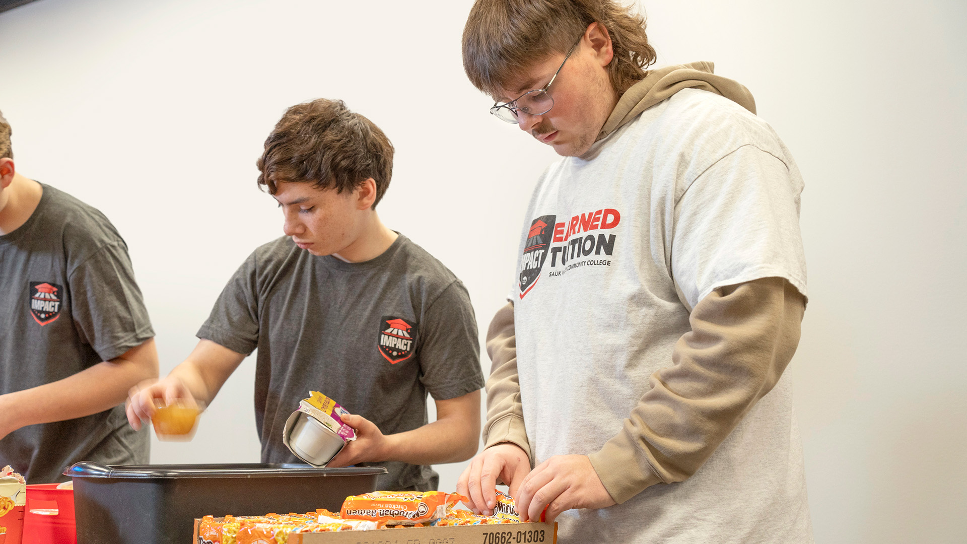 2025 Impact Students serving at a local Food Pantry