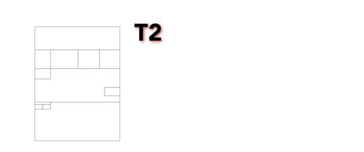 Map of the T2 building at SVCC