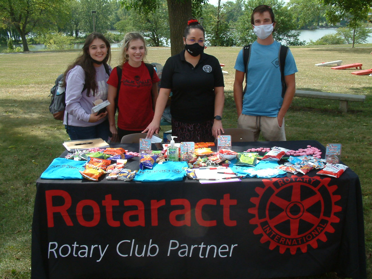 Students-talk-with-Dr.-Lori-Cortez-about-the-Rotaract-club.-From-Left-to-Right_-Denisa-Refatllari,-Kristen-Widolff,-Lori-Cortez,-Cameron-Abell.JPG