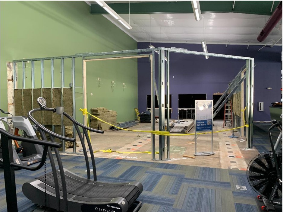 Westwood’s current cardio equipment area makes room for the Wellness Center; a therapeutic and recovery-focused addition to the facility.