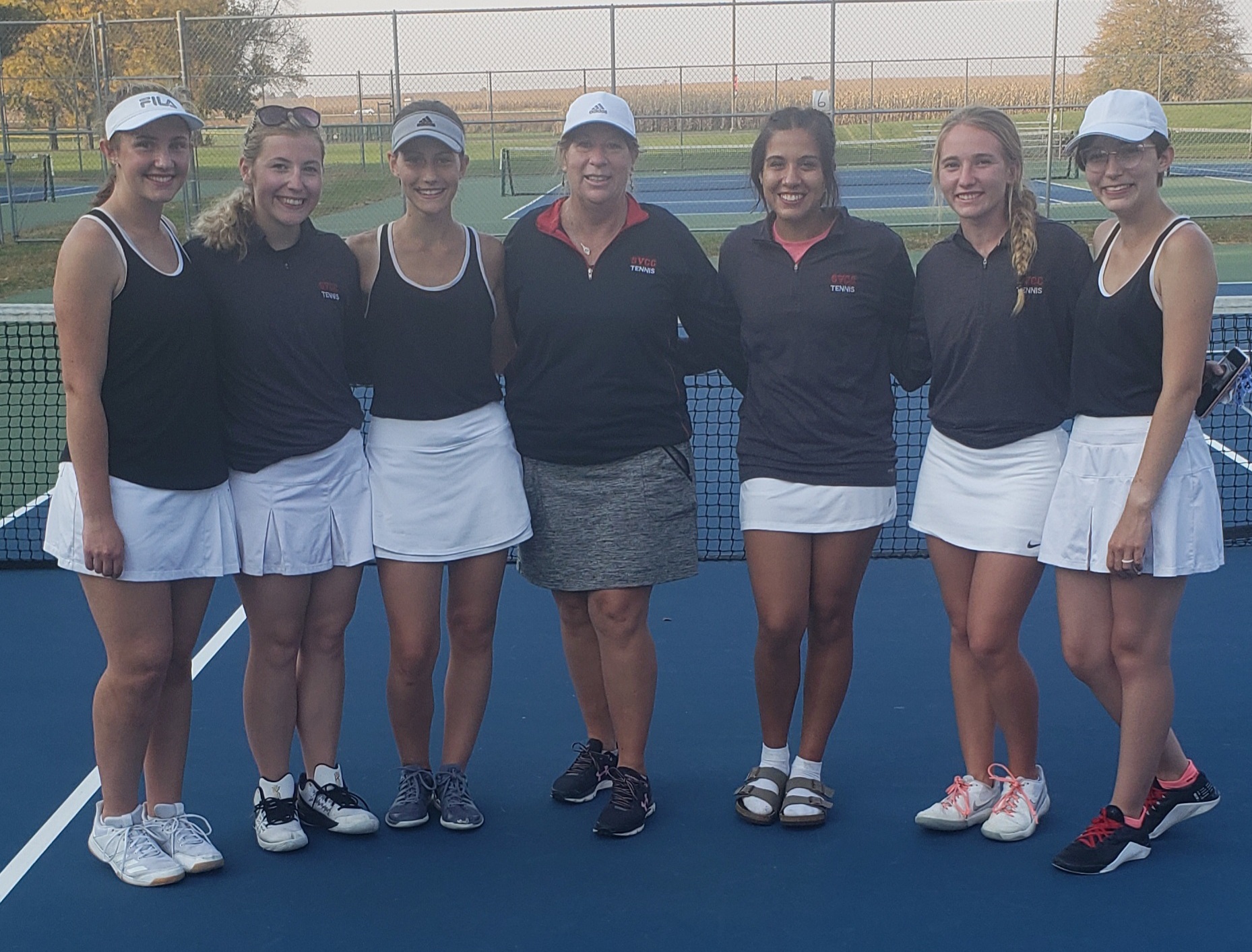 The Skyhawk women's tennis team