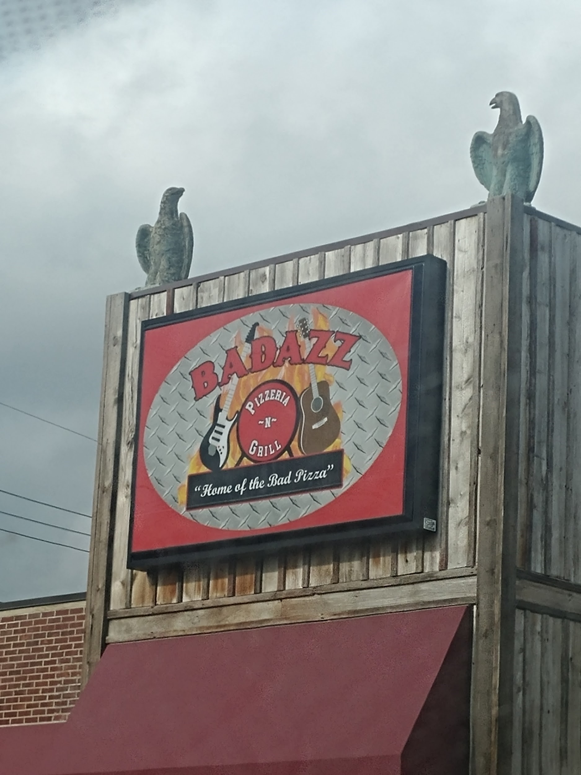 Badazz sign on the front of the building