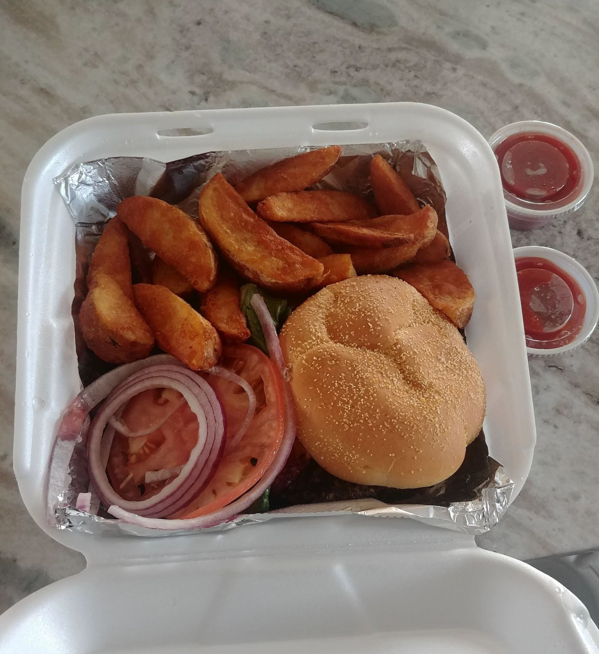A takeout order from Eggs in Paradise
