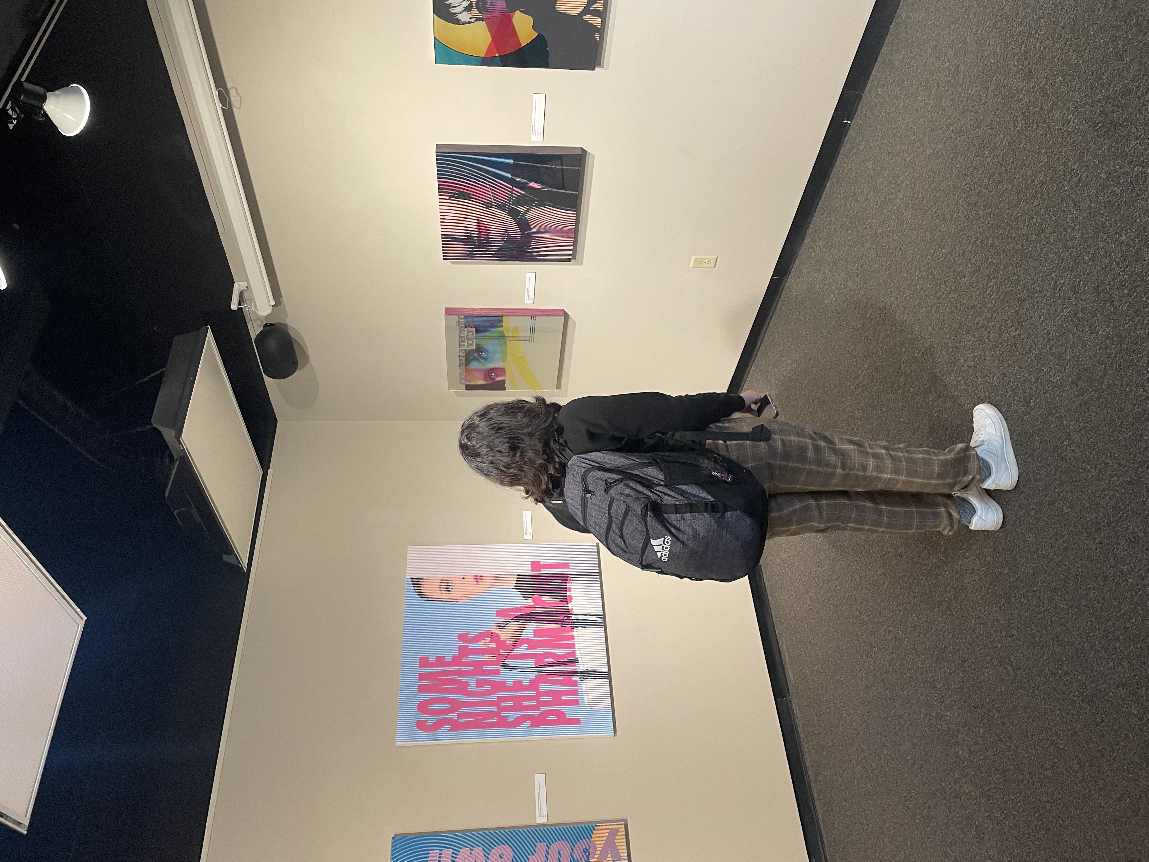 Mia Sandoval observes the exhibit