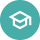 Graduation Cap on Teal Icon