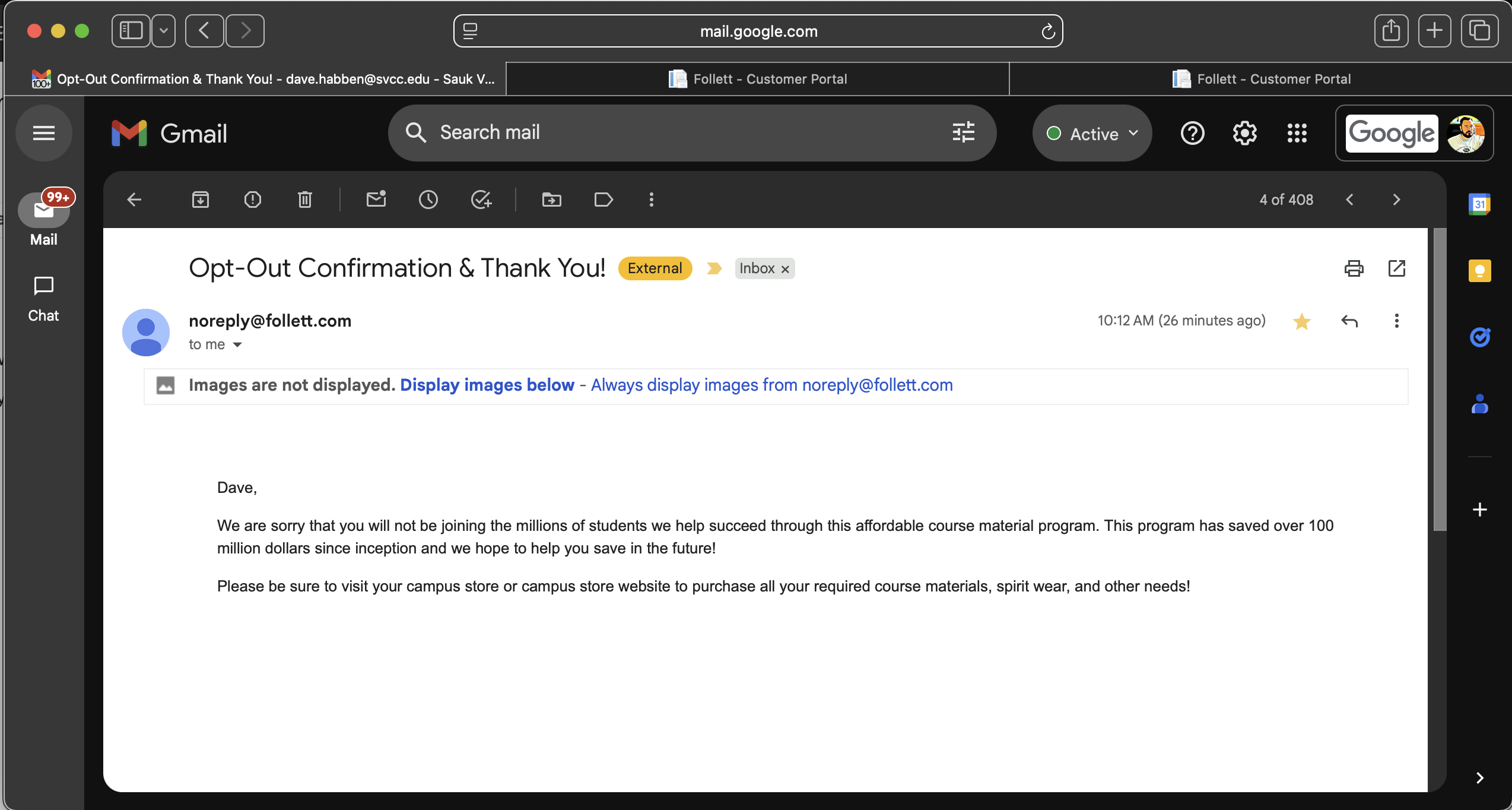 Email confirmation